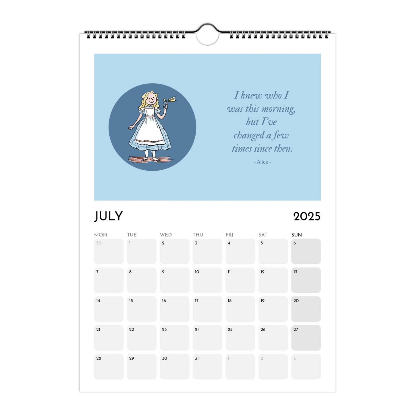 Alice in Wonderland 2025 Calendar