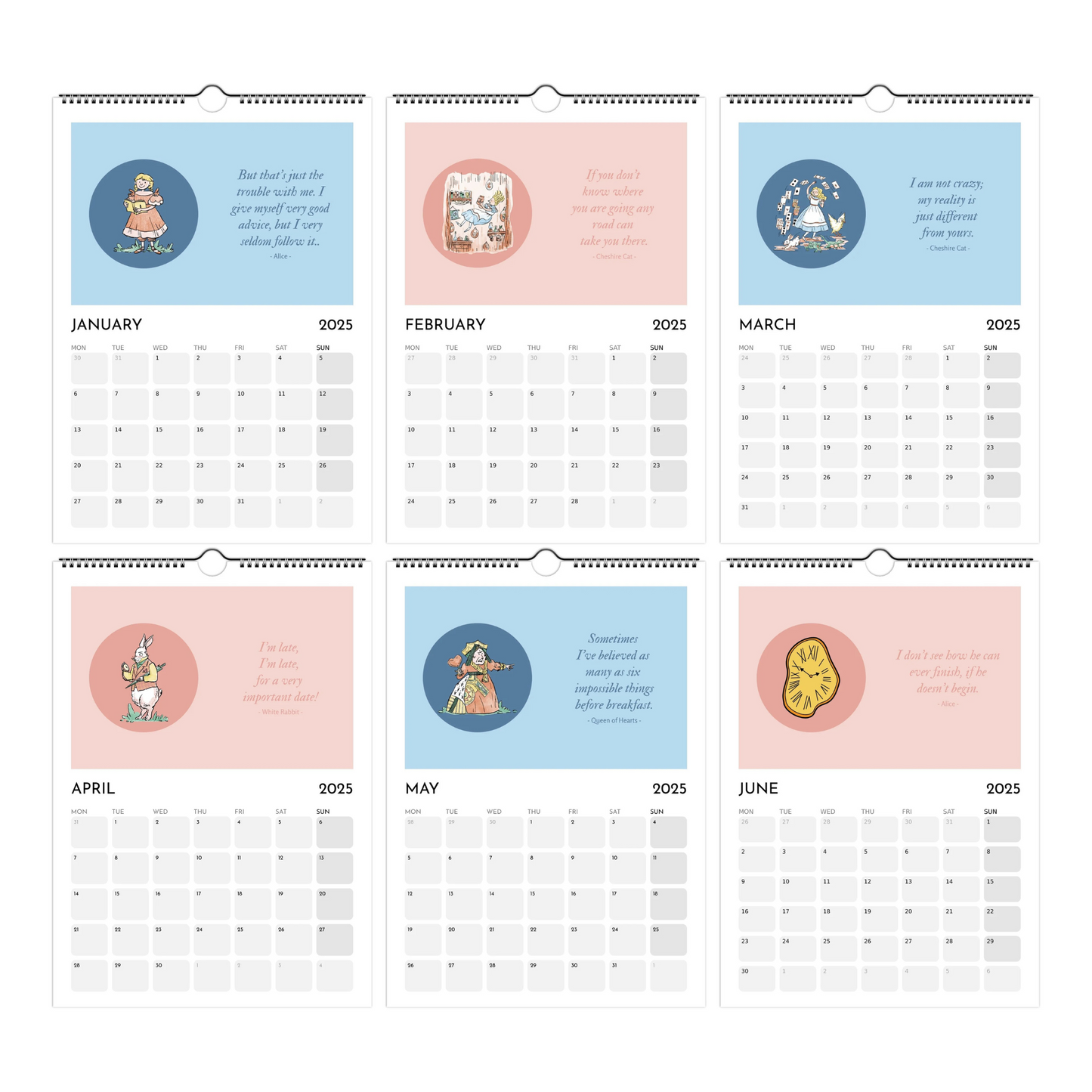 Alice in Wonderland 2025 Calendar