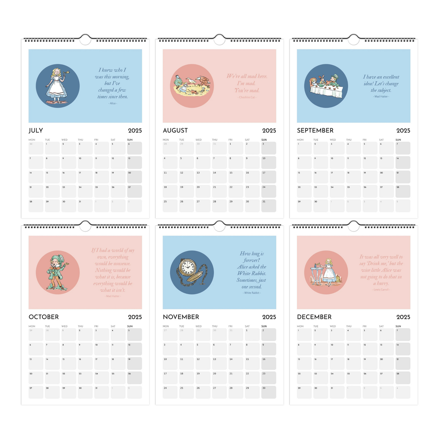 Alice in Wonderland 2025 Calendar