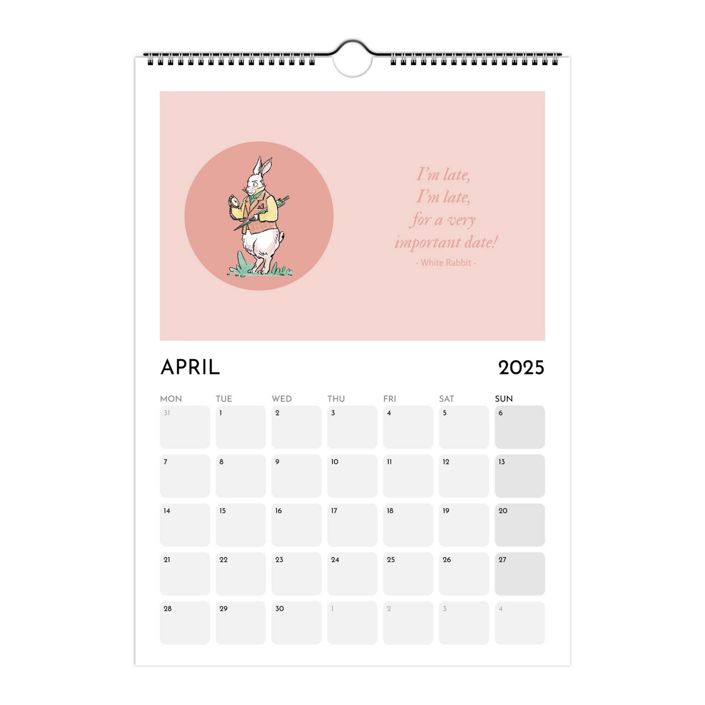 Alice in Wonderland 2025 Calendar