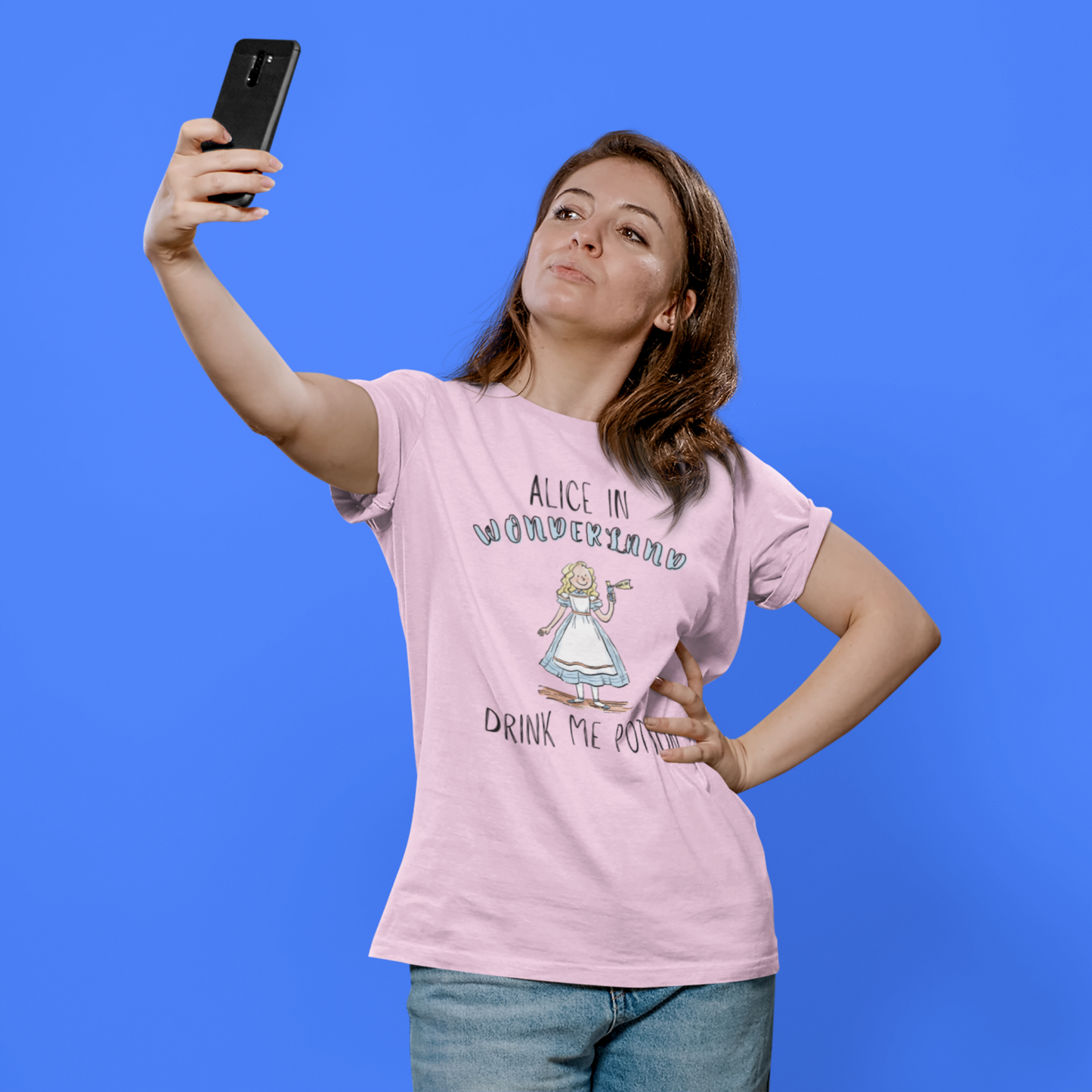 Alice in Wonderland Drink me Potion T-Shirt in Pink