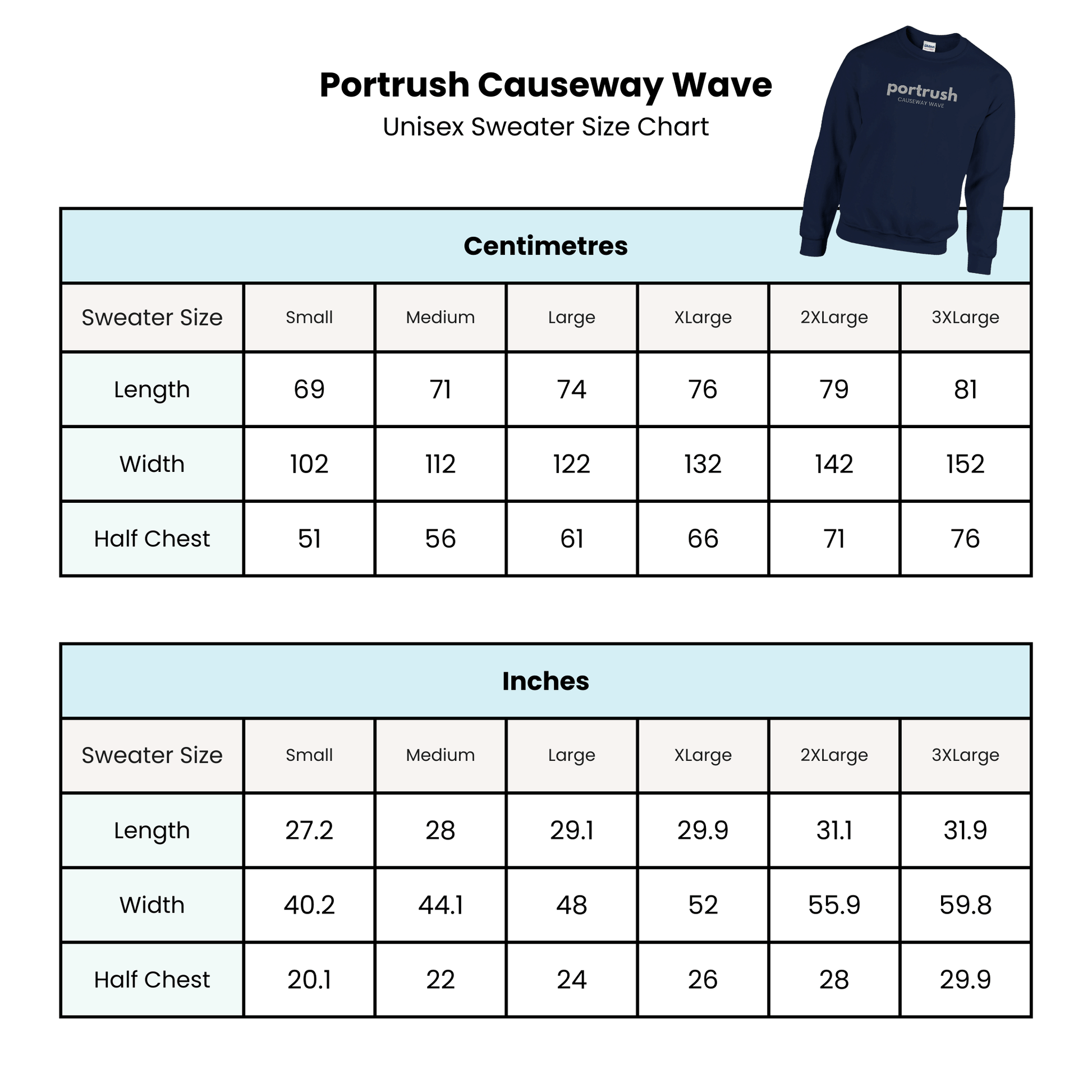 Causeway Wave Portrush Navy Sweater Jumper