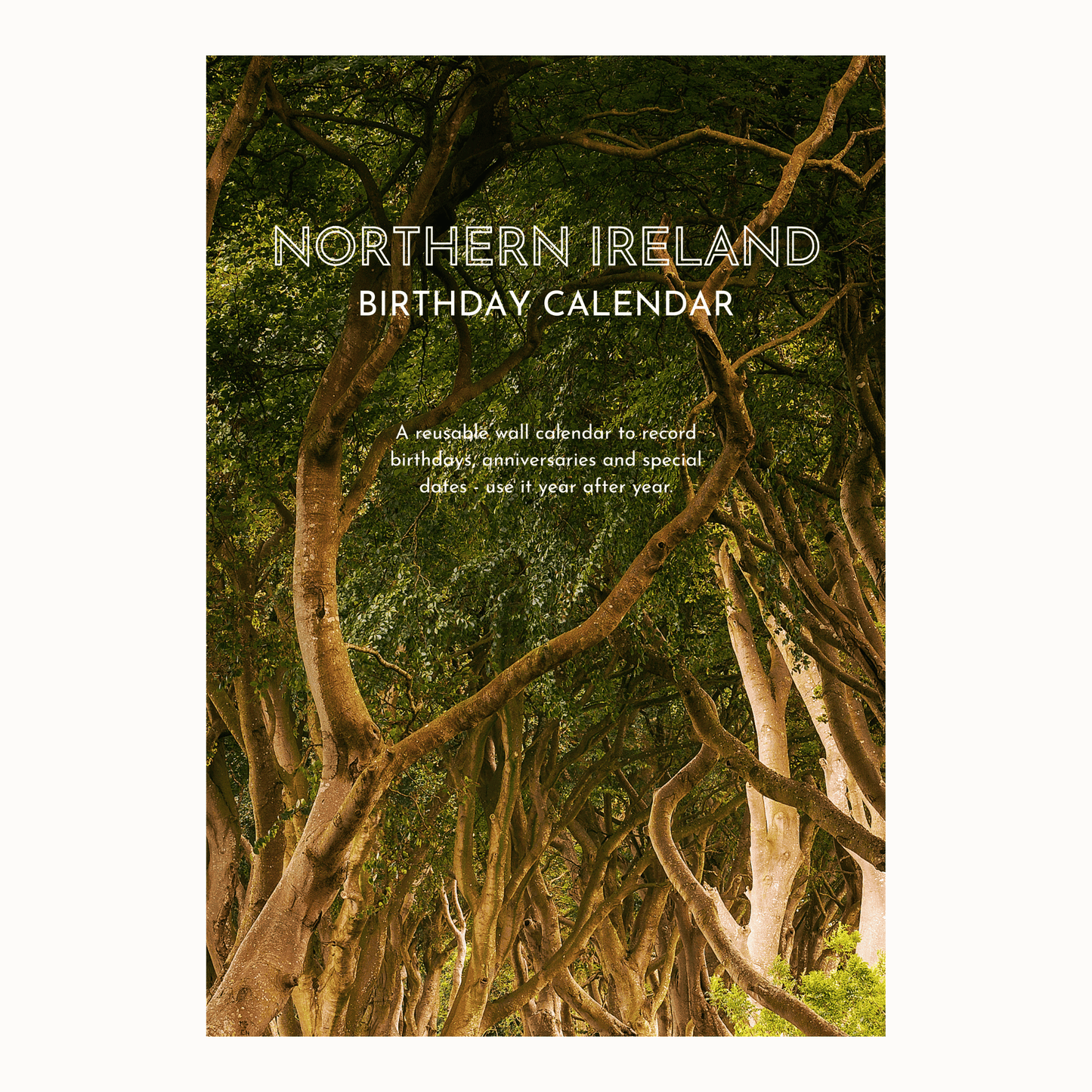 Northern Ireland Birthdays and Anniversary Calendar - Front Cover