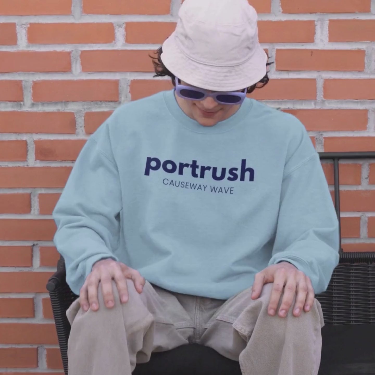 Blue Portrush Causeway Wave Sweatshirt Video