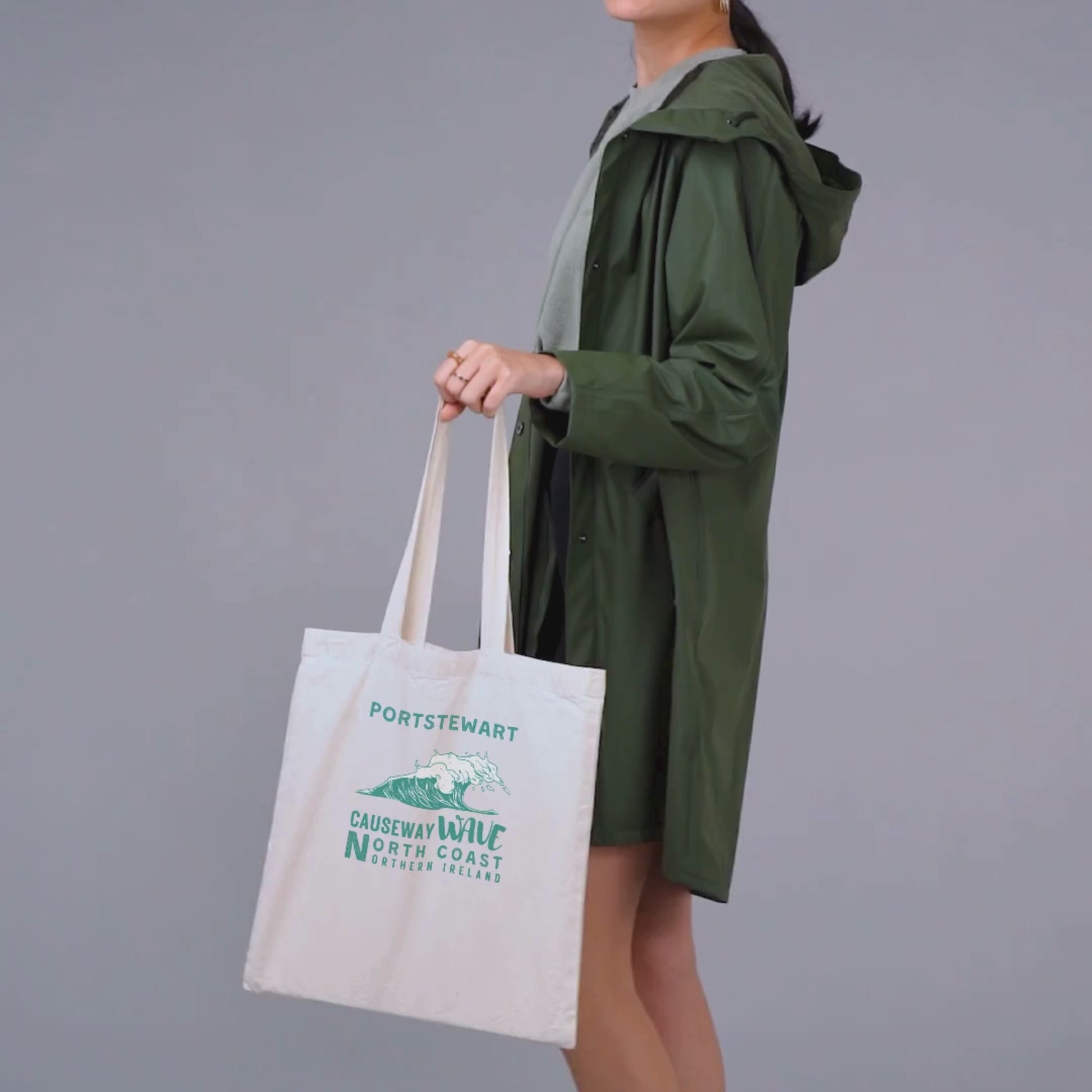 Causeway Wave Portstewart Tote Bag Causeway Coast North Coast Northern Ireland