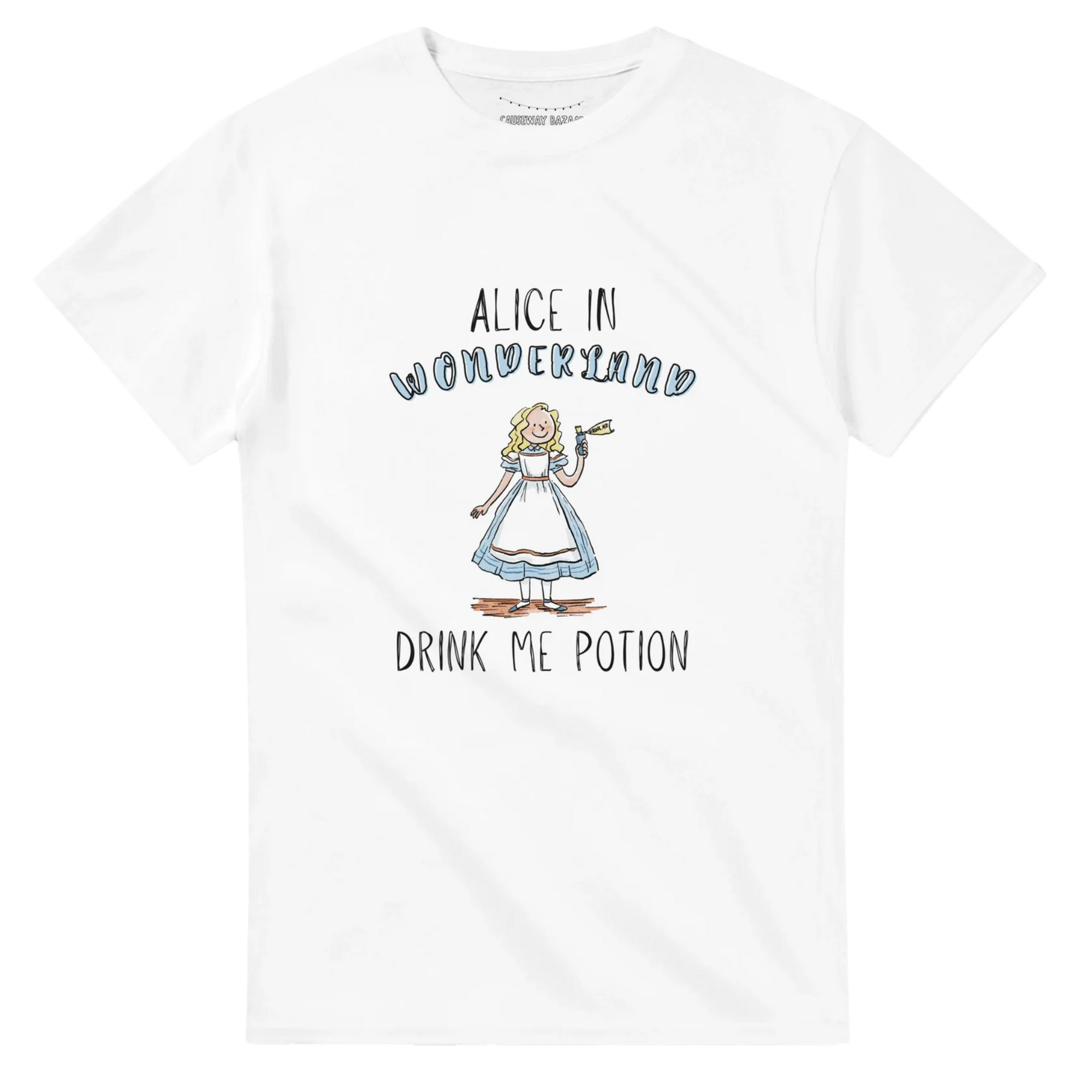 Alice in Wonderland Drink me Potion T-Shirt in White