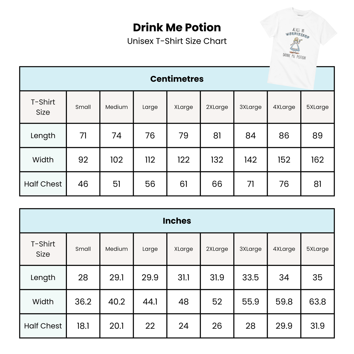 Alice in Wonderland Drink me Potion T-Shirt in White