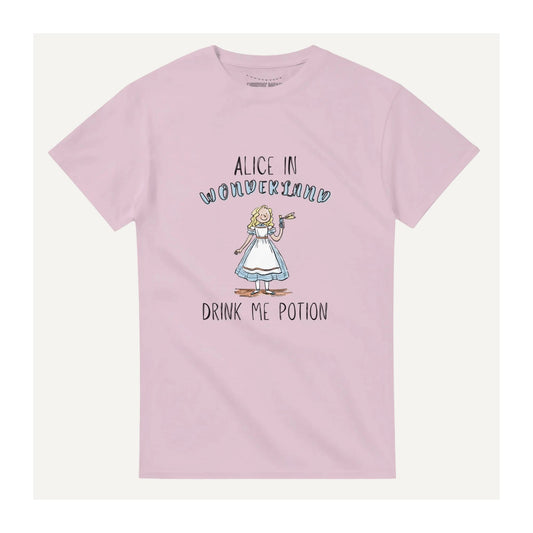 Alice in Wonderland Drink me Potion T-Shirt in Pink