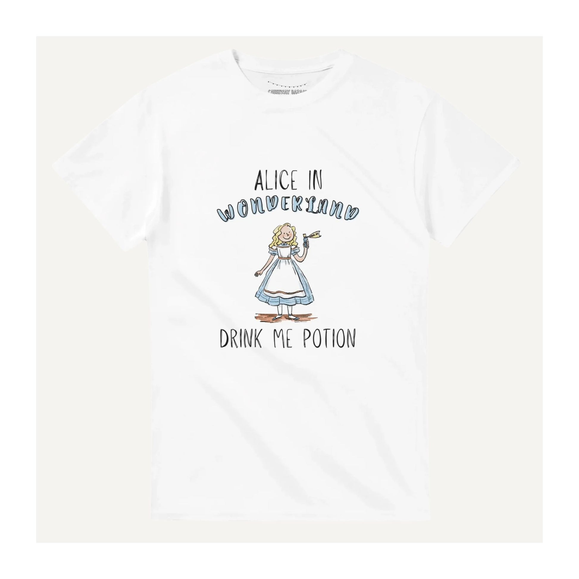 Alice in Wonderland Drink me Potion T-Shirt in White