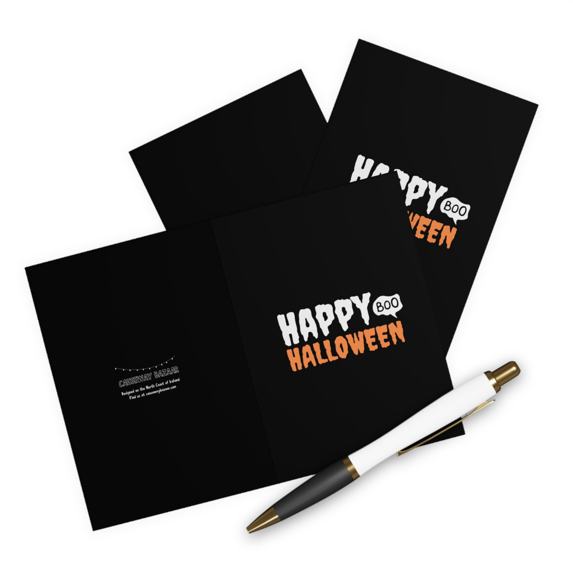 Happy Halloween Boo Greeting Card 5 Pack