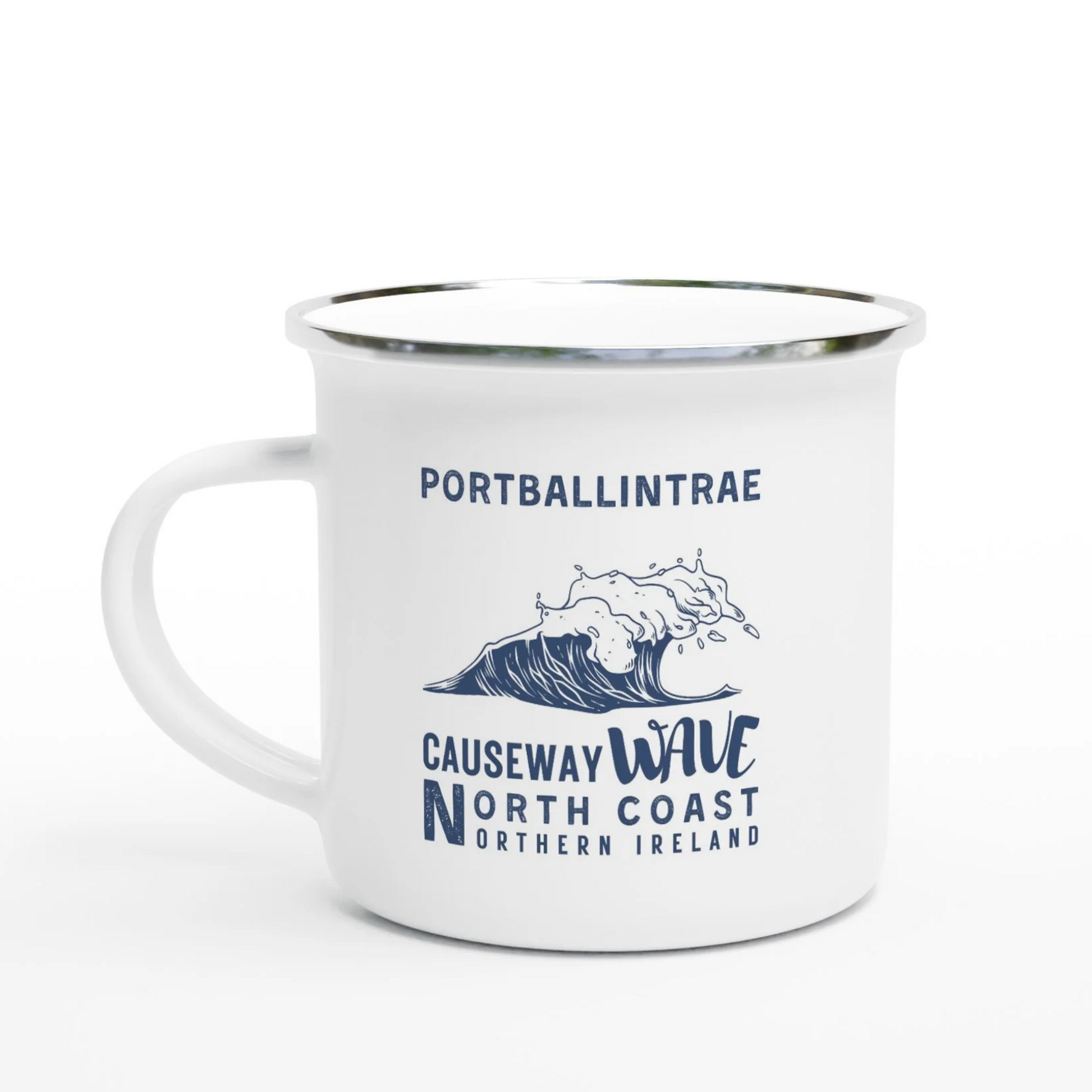 Causeway Wave Portballintrae Enamel Travel Mug North Coast Northern Ireland