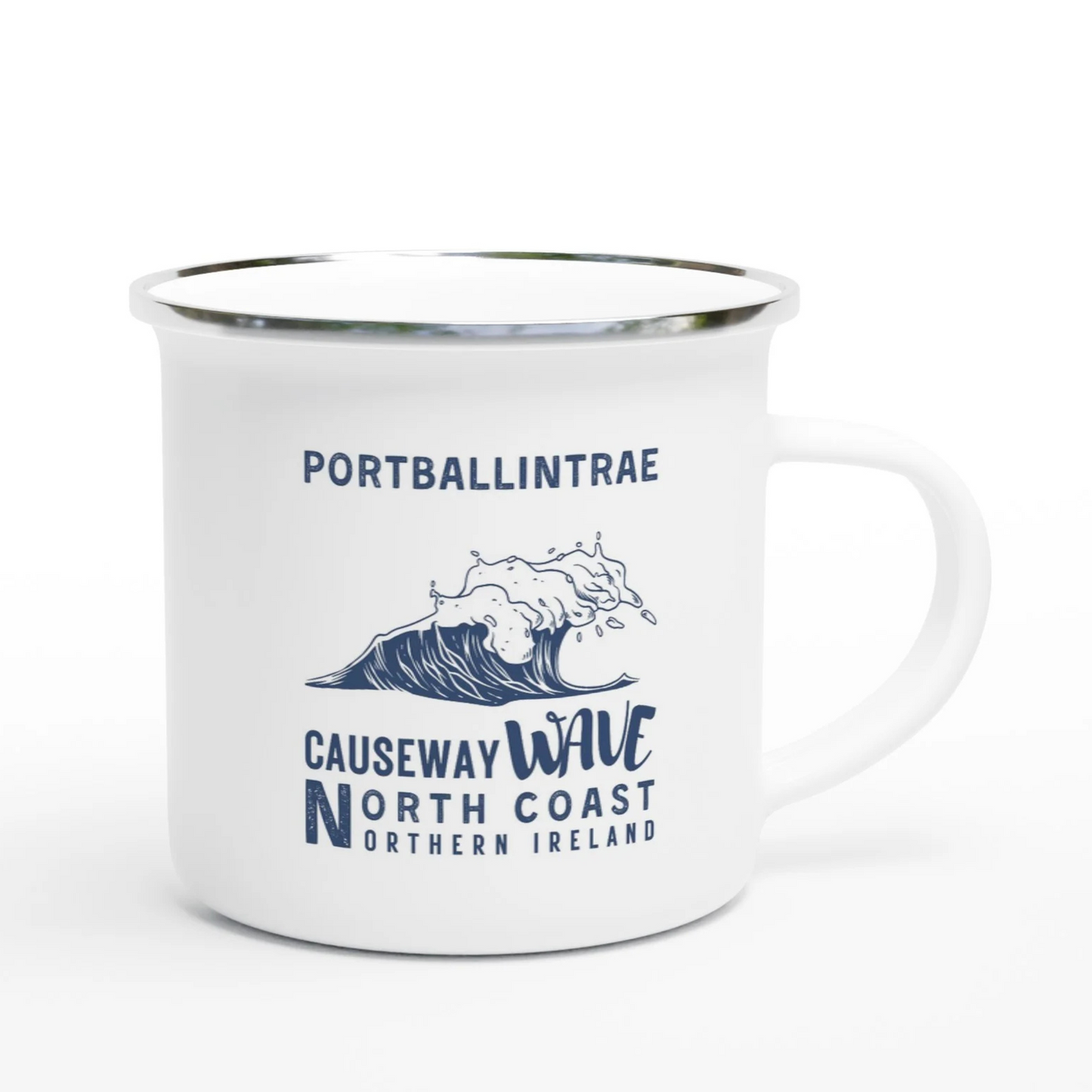 Causeway Wave Portballintrae Enamel Travel Mug North Coast Northern Ireland