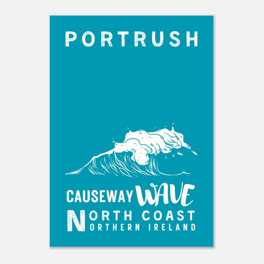 causeway wave portrush A4 art print