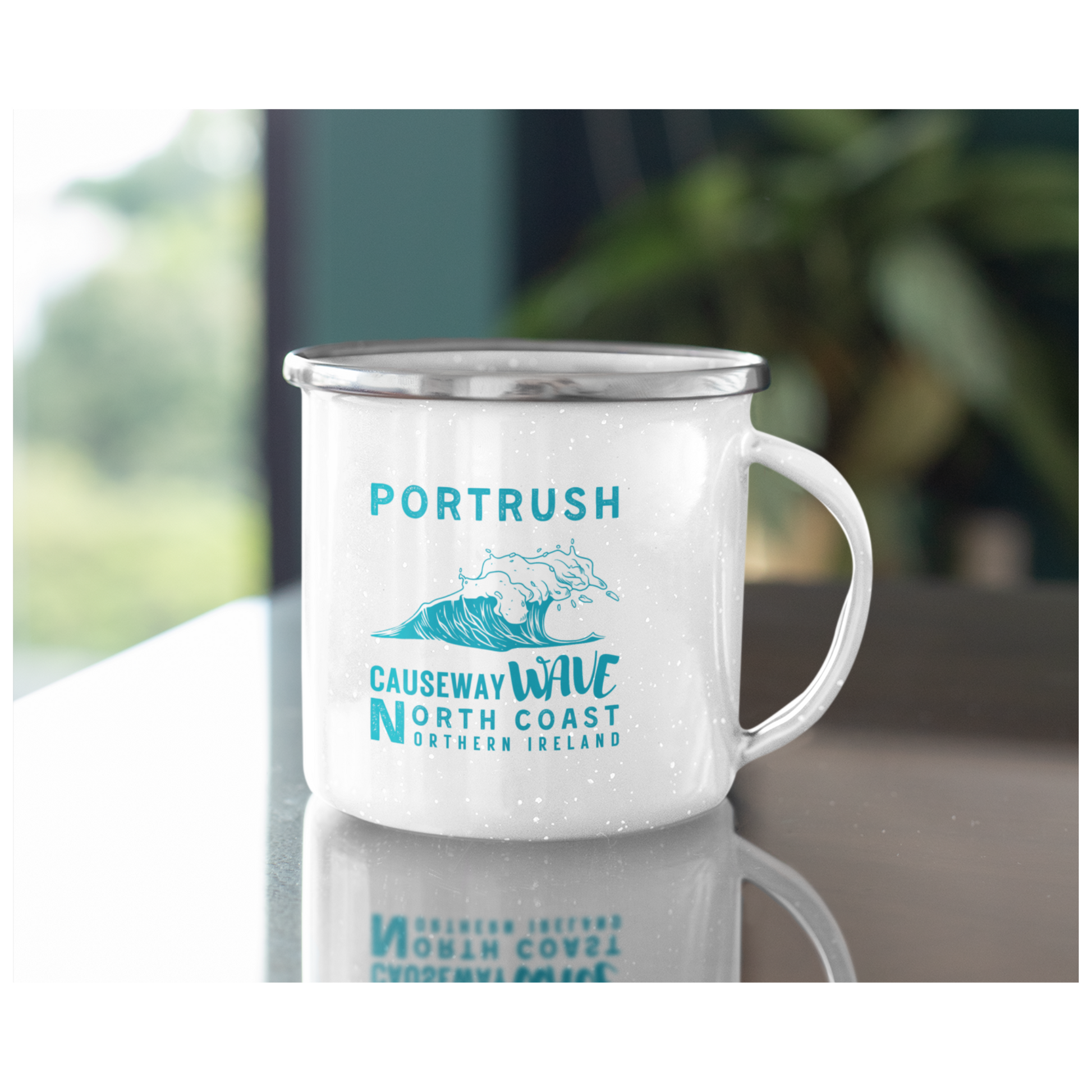 Causeway Wave Portrush Enamel Mug North Coast Northern Ireland