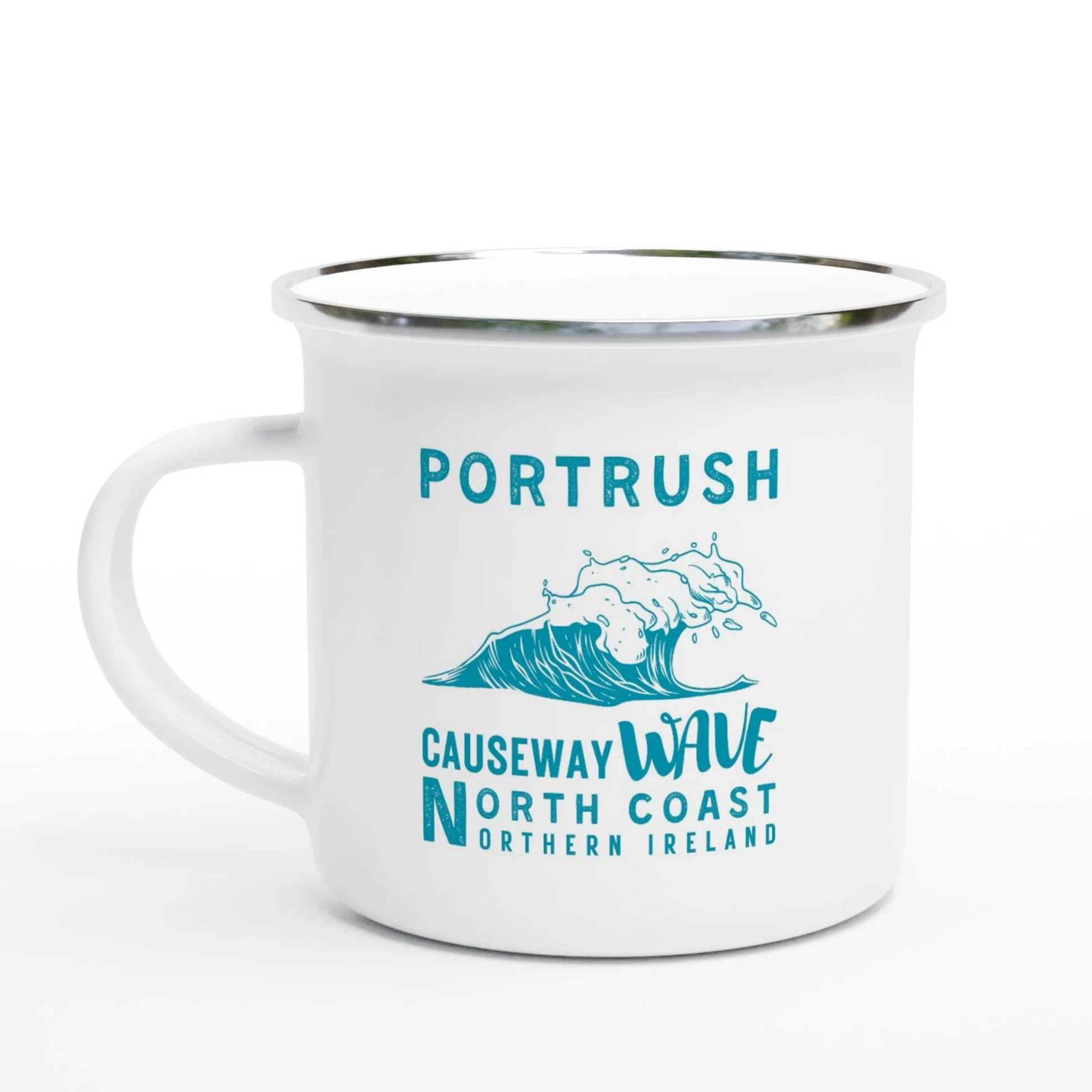 Causeway Wave Portrush Enamel Mug North Coast Northern Ireland