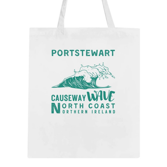 Causeway Wave Portstewart Tote Bag Causeway Coast North Coast Northern Ireland