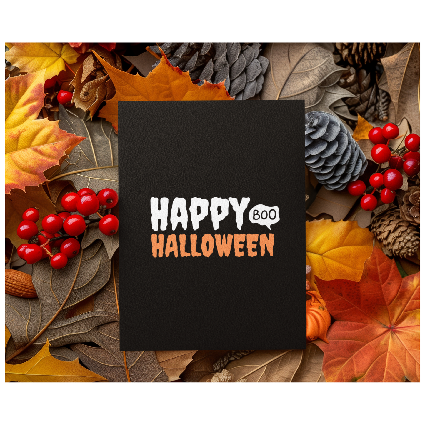 Happy Halloween Boo Greeting Card 5 Pack