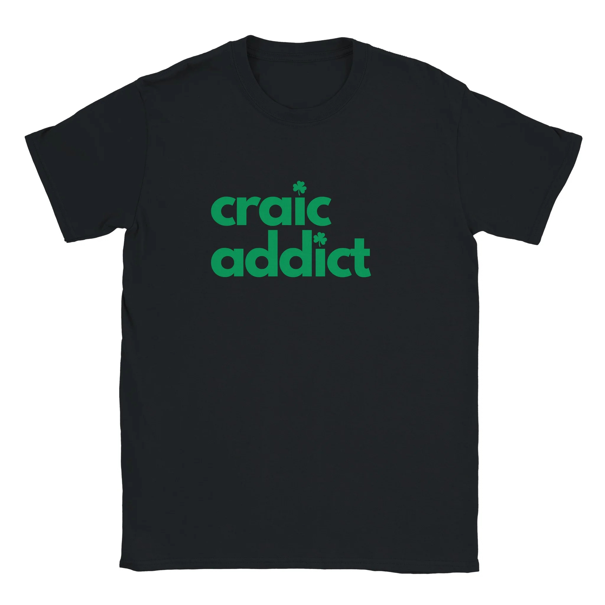 Funny Irish Craic Addict T-Shirt in Black St Patricks Day Wear