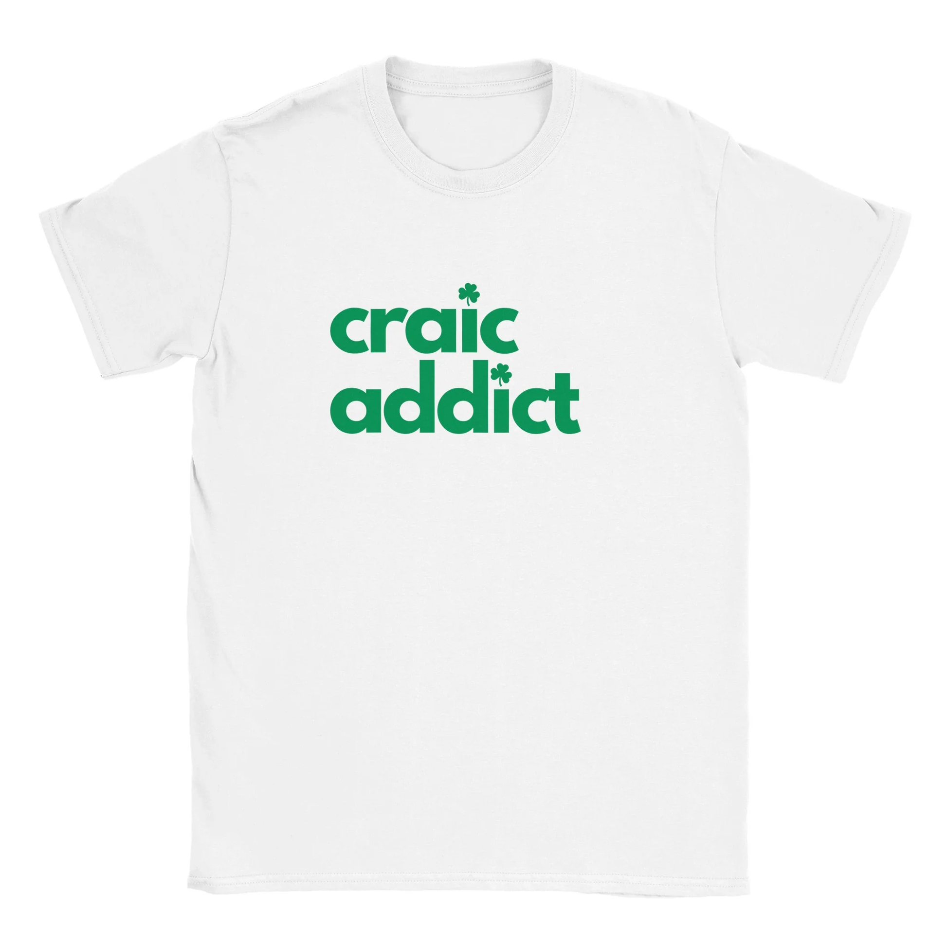 Craic Addict St Patrick's Day Irish T-Shirt in White