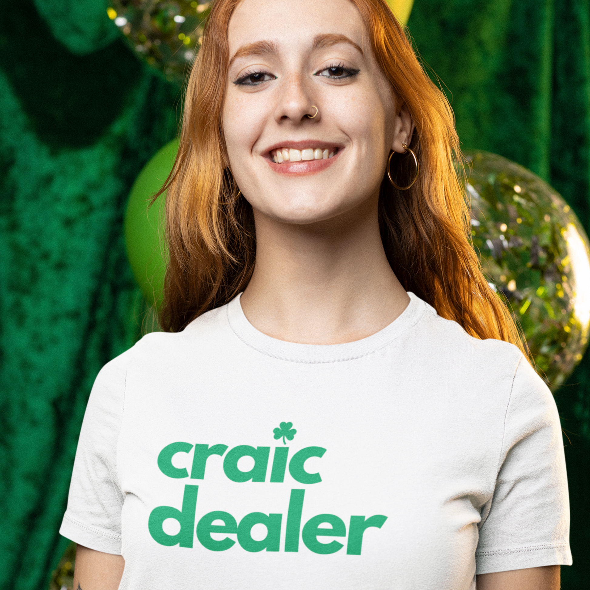 Craic Dealer St Patrick's Day Irish T-Shirt in White