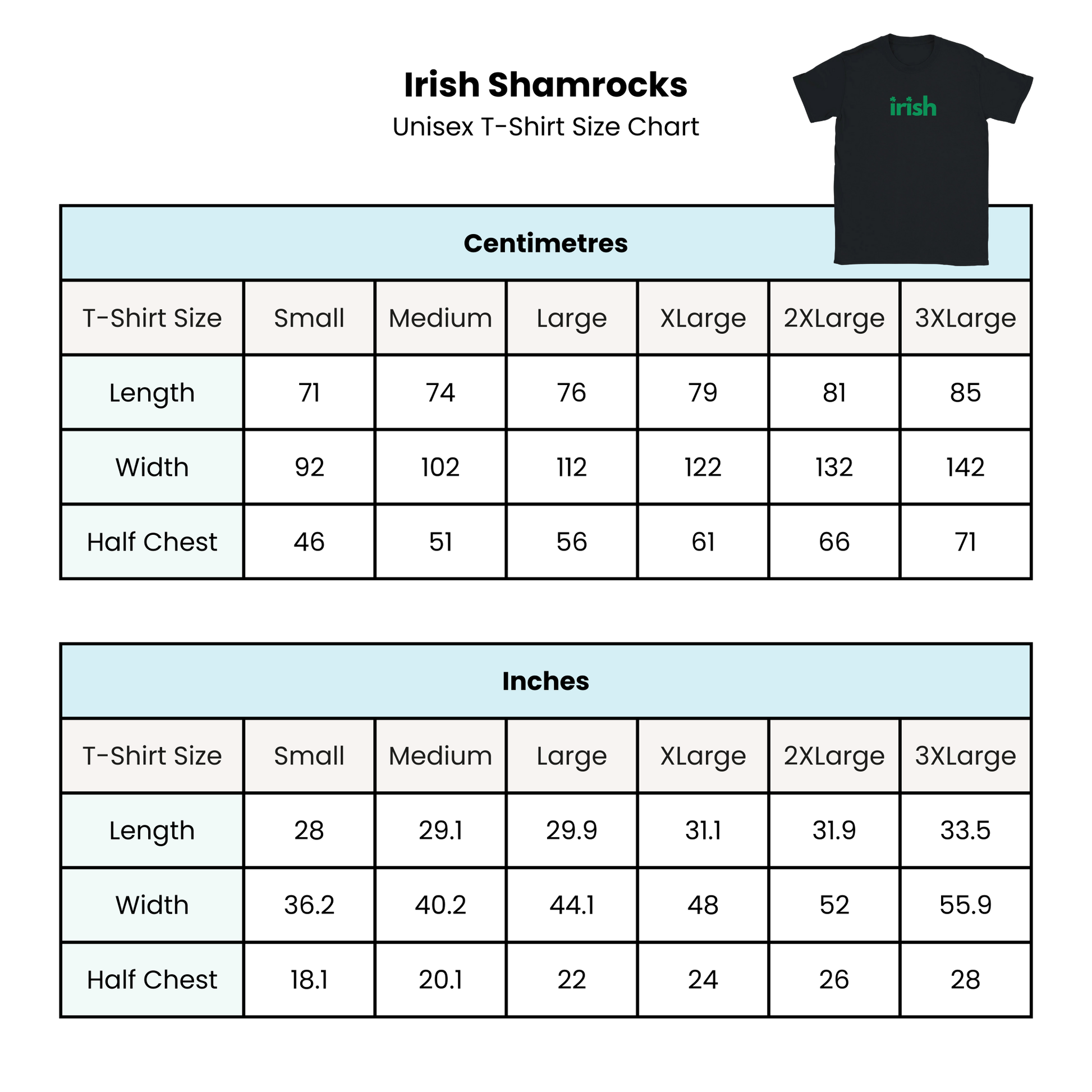 Irish Shamrocks St Patricks T Shirt Black