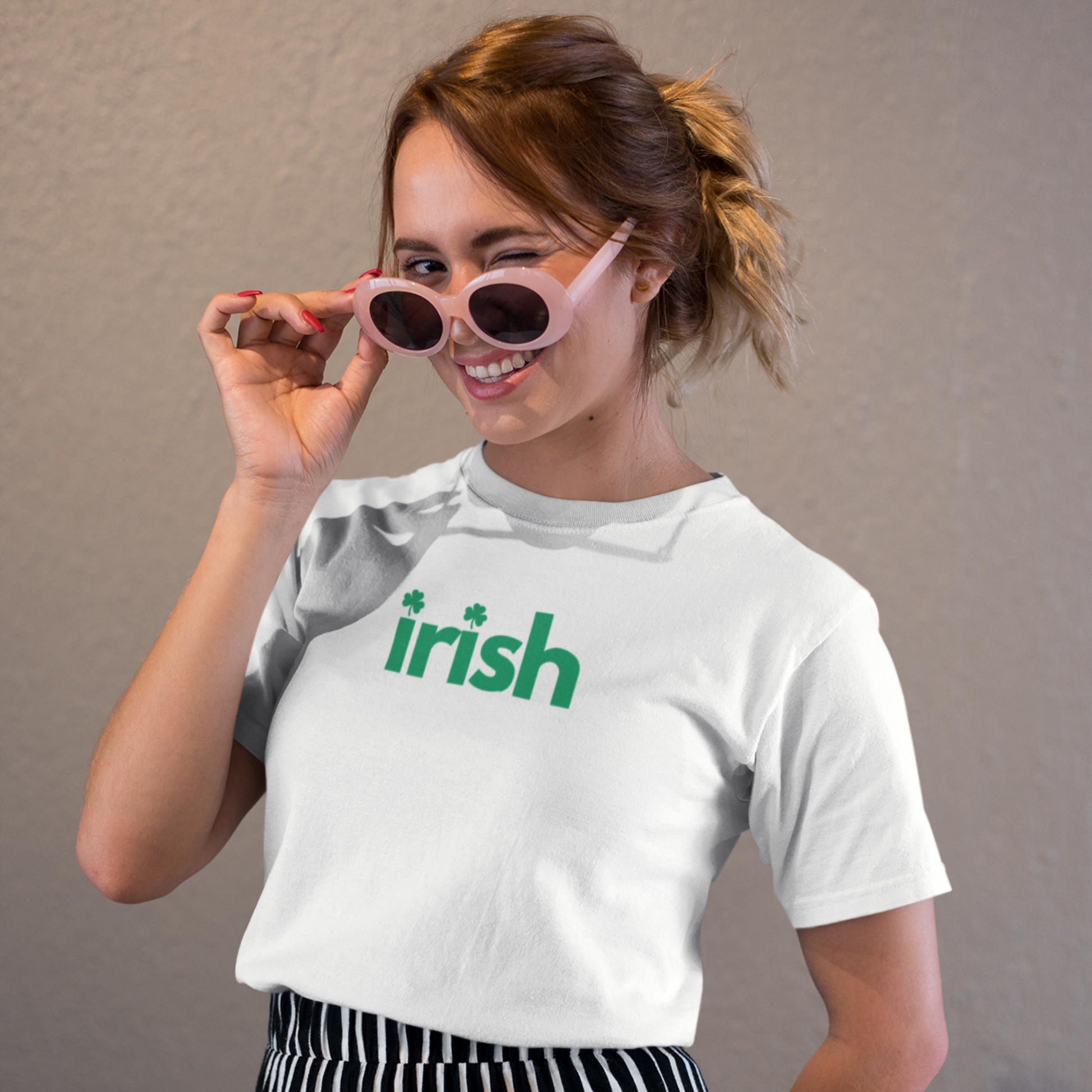 Irish Shamrocks St Patricks T Shirt White