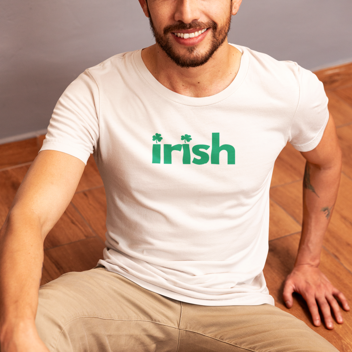 Irish Shamrocks St Patricks T Shirt White