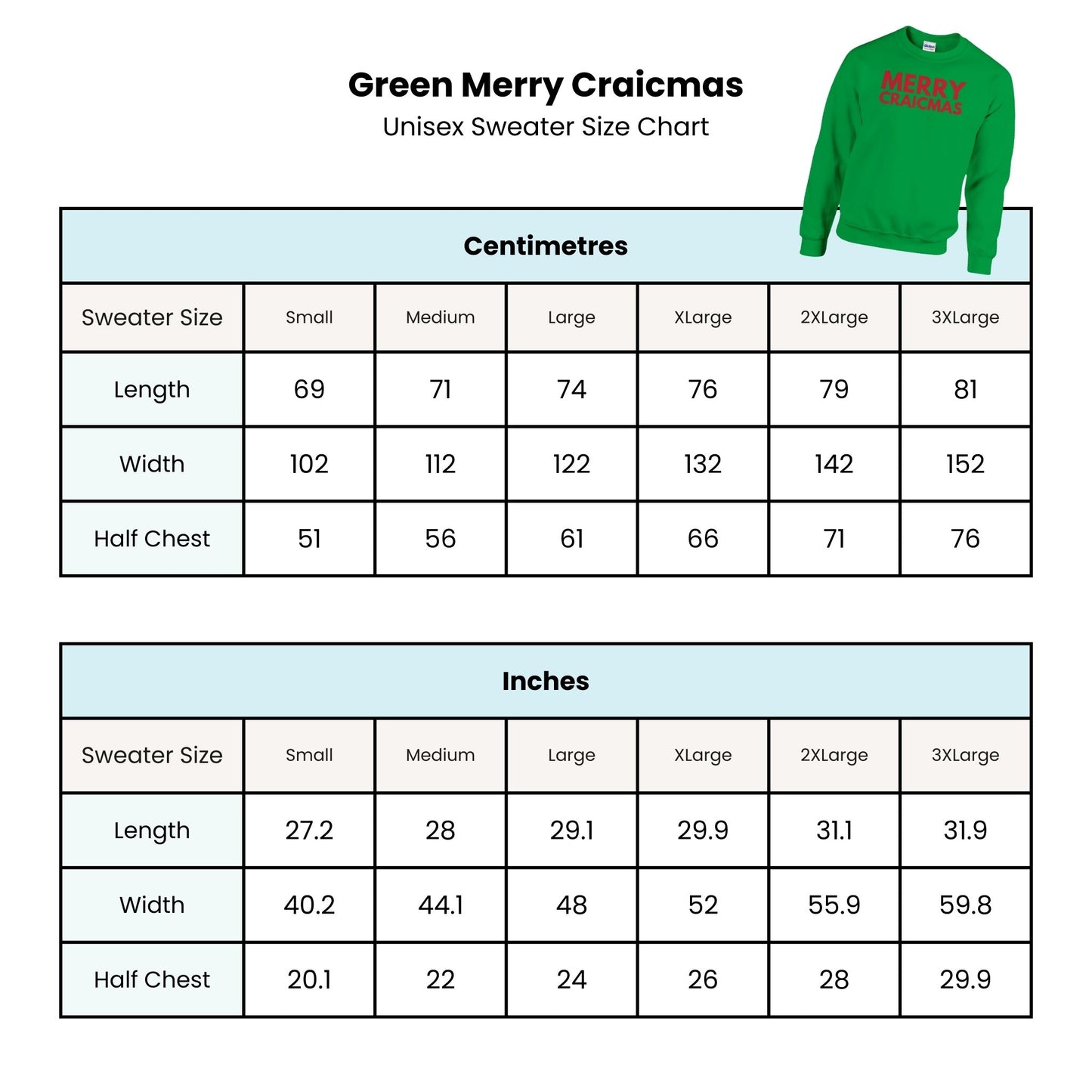 Merry Craicmas Sweatshirt in Green (Red Text)