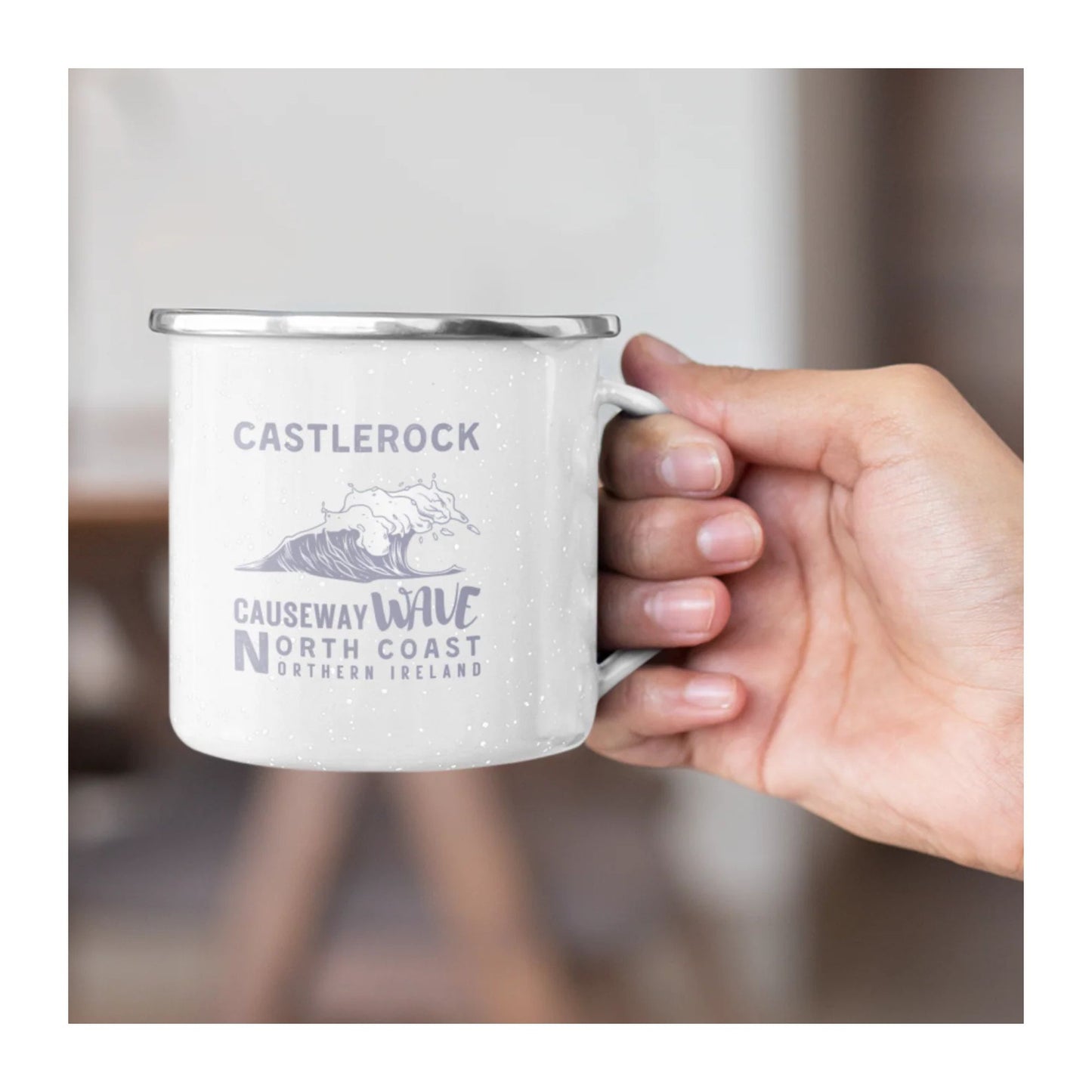 White Causeway Wave Castlerock Enamel Mug North Coast Northern Ireland
