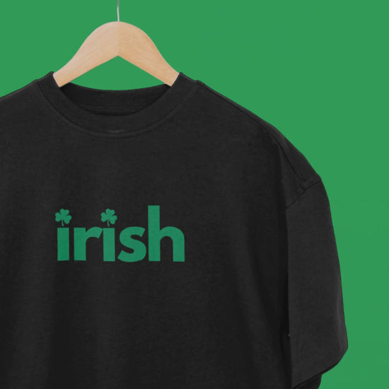 Irish Shamrocks St Patricks T Shirt Black