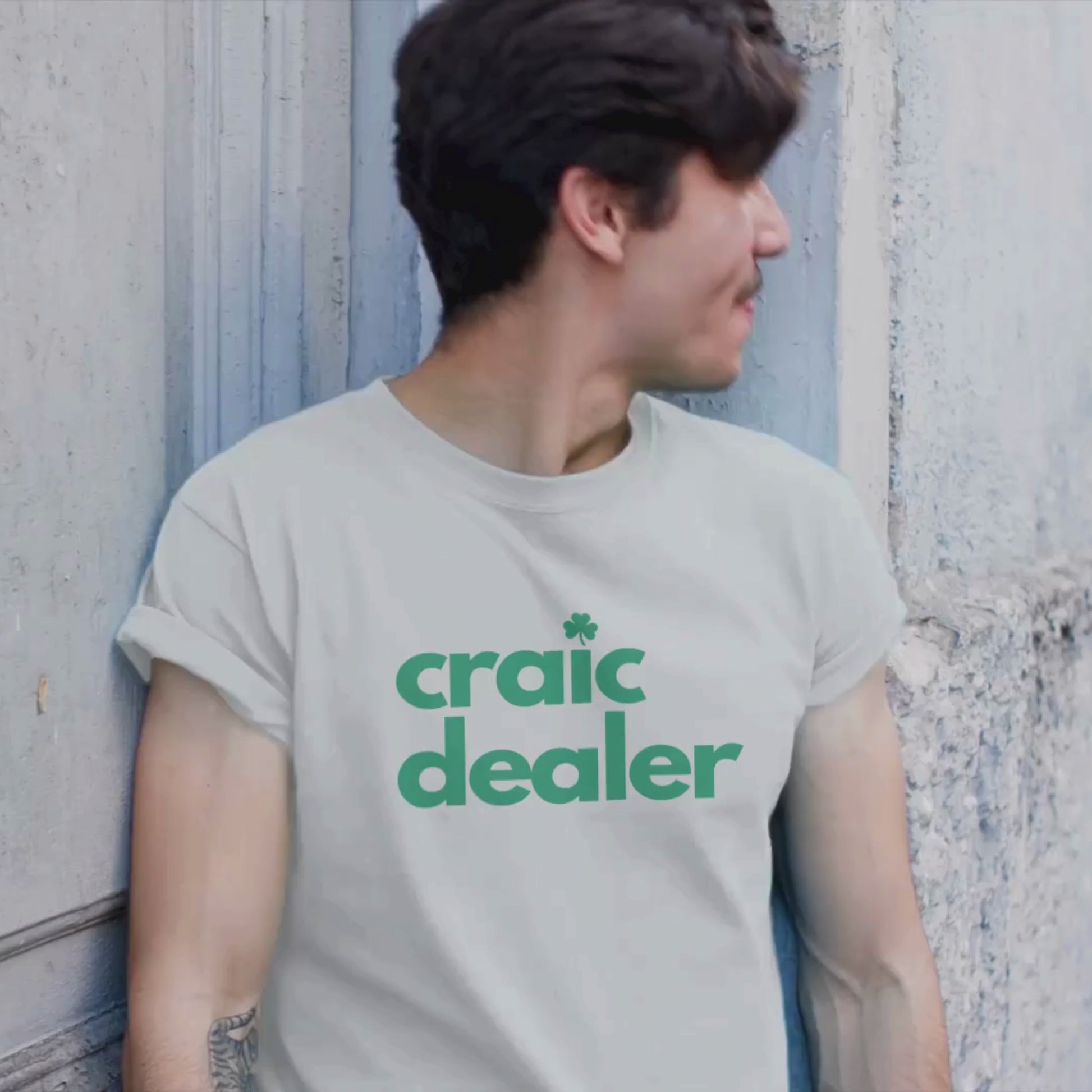 Craic Dealer St Patrick's Day Irish T-Shirt in White