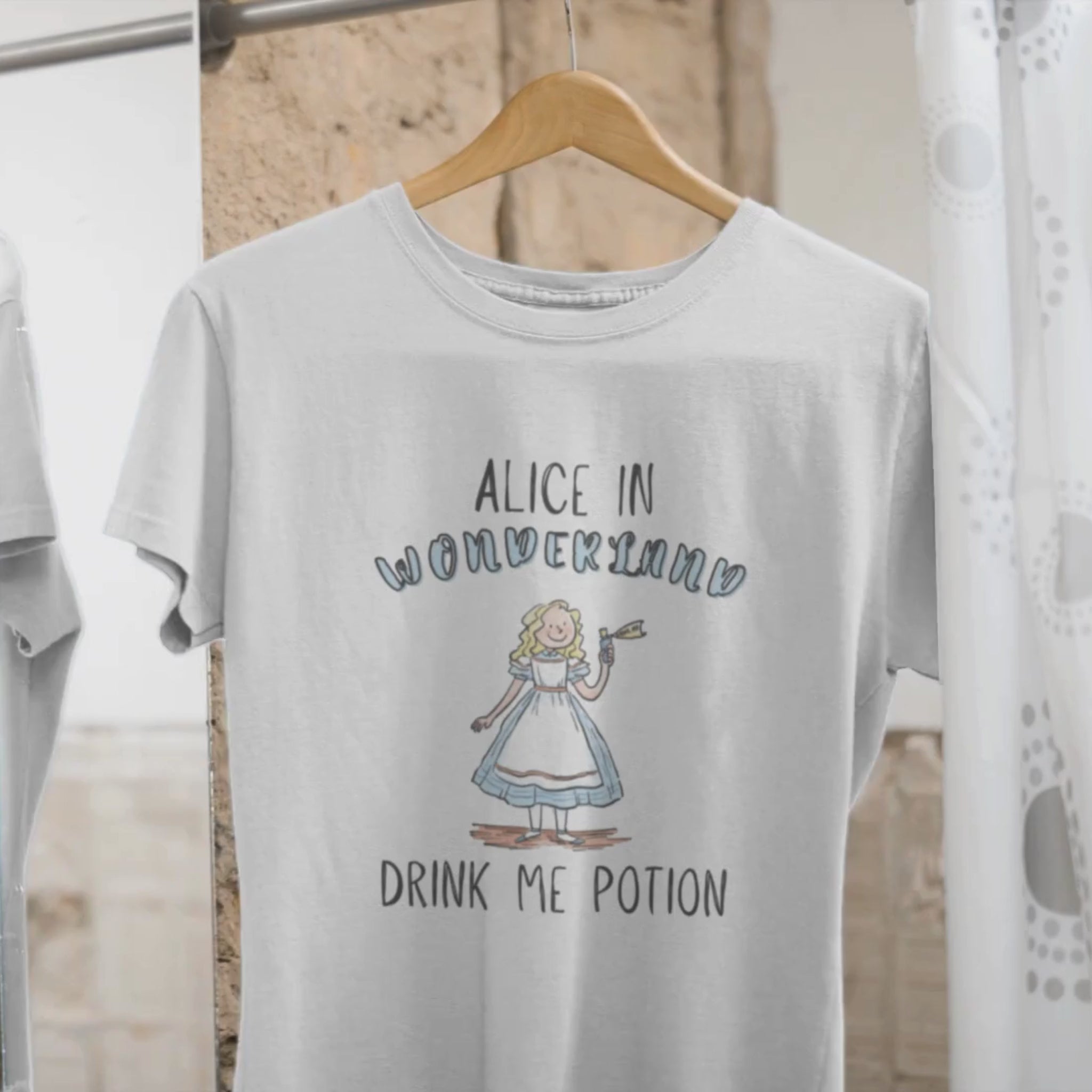 Alice in Wonderland Drink me Potion T-Shirt in White