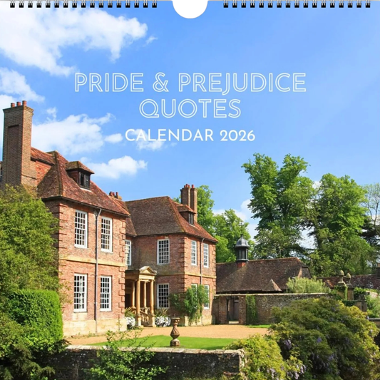Pride and Prejudice Calendar 2026  Quotes front cover thumbnail