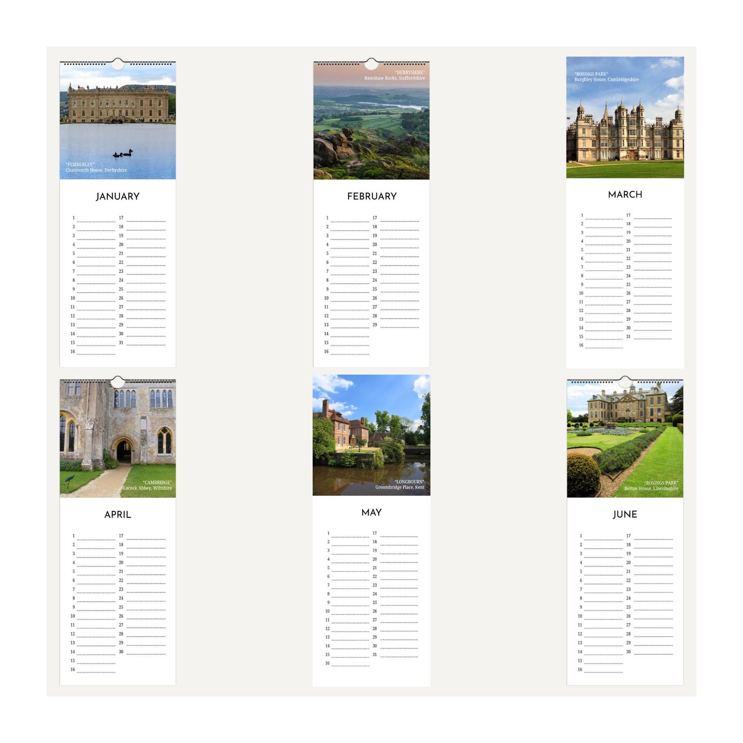 Pride & Prejudice Filming Locations Birthday Calendar